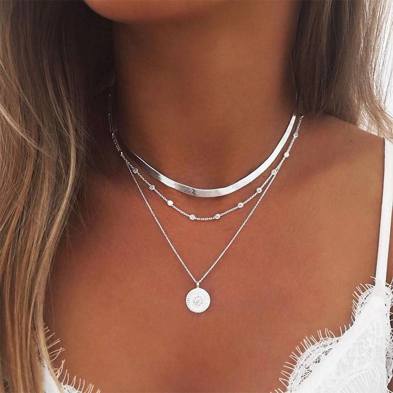 Temperament Fairy Gem Droplet Necklace Fold Lock