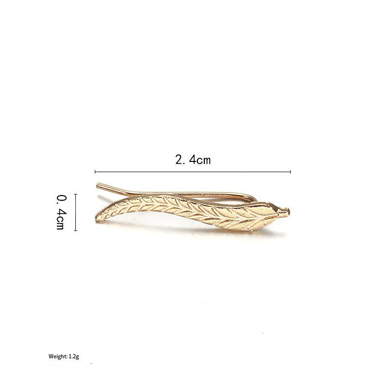 European And American Earrings Simple Leaf Alloy U-shaped Ear Clips And Ear Studs Unique Personality Wild Earrings Earrings