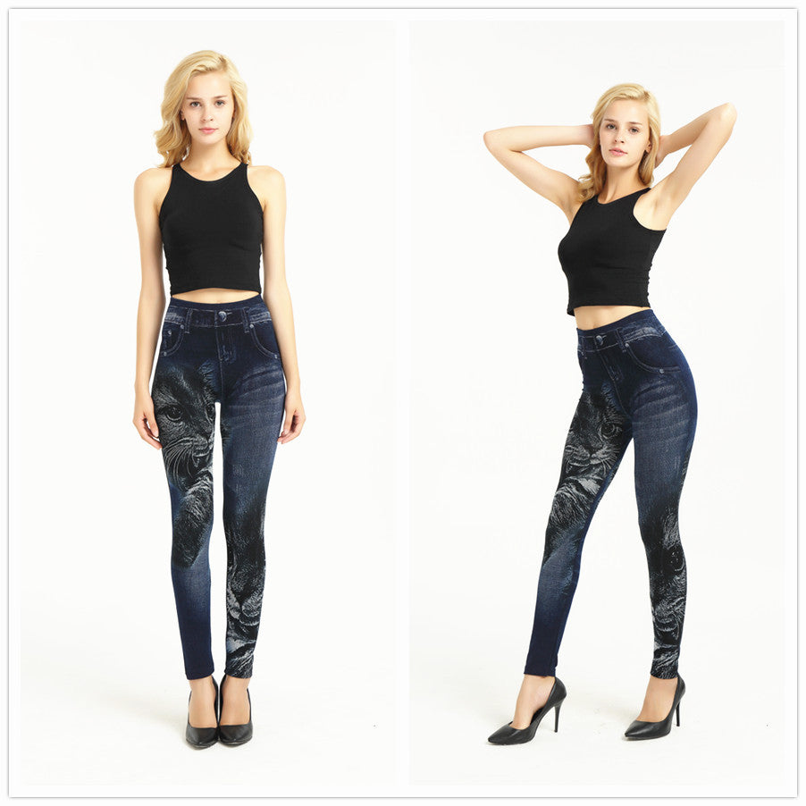 Kitten print yoga pants