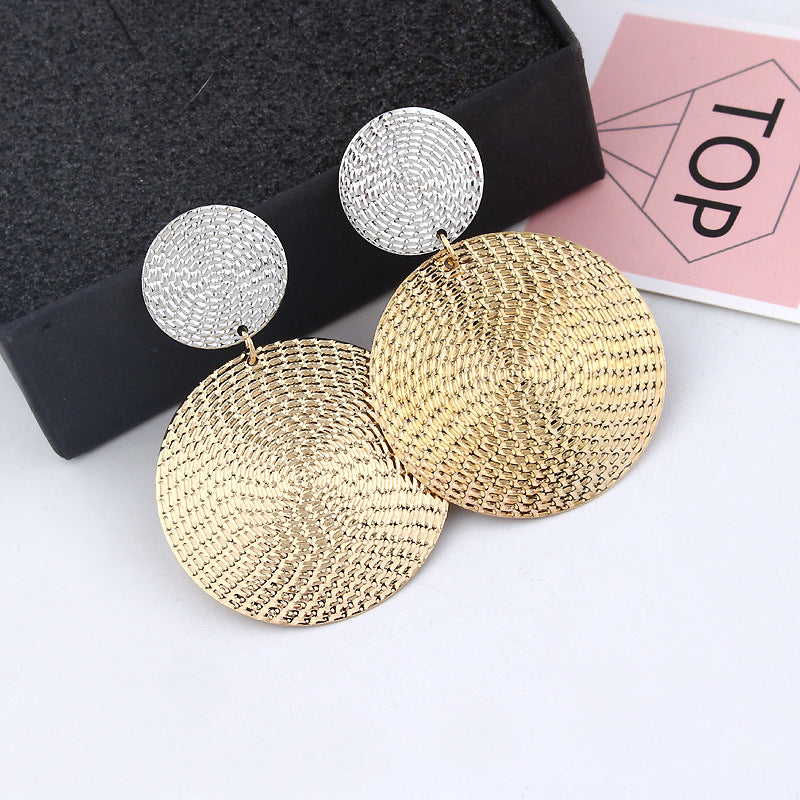 Pendant size round circle earrings
