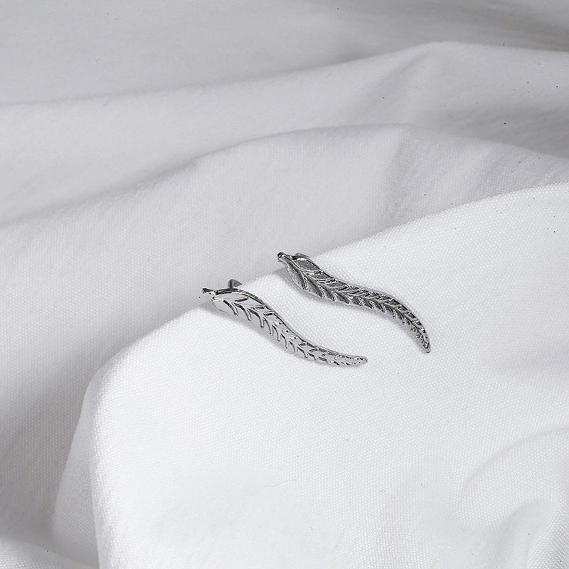 European And American Earrings Simple Leaf Alloy U-shaped Ear Clips And Ear Studs Unique Personality Wild Earrings Earrings