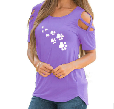 Round neck heart print short sleeve