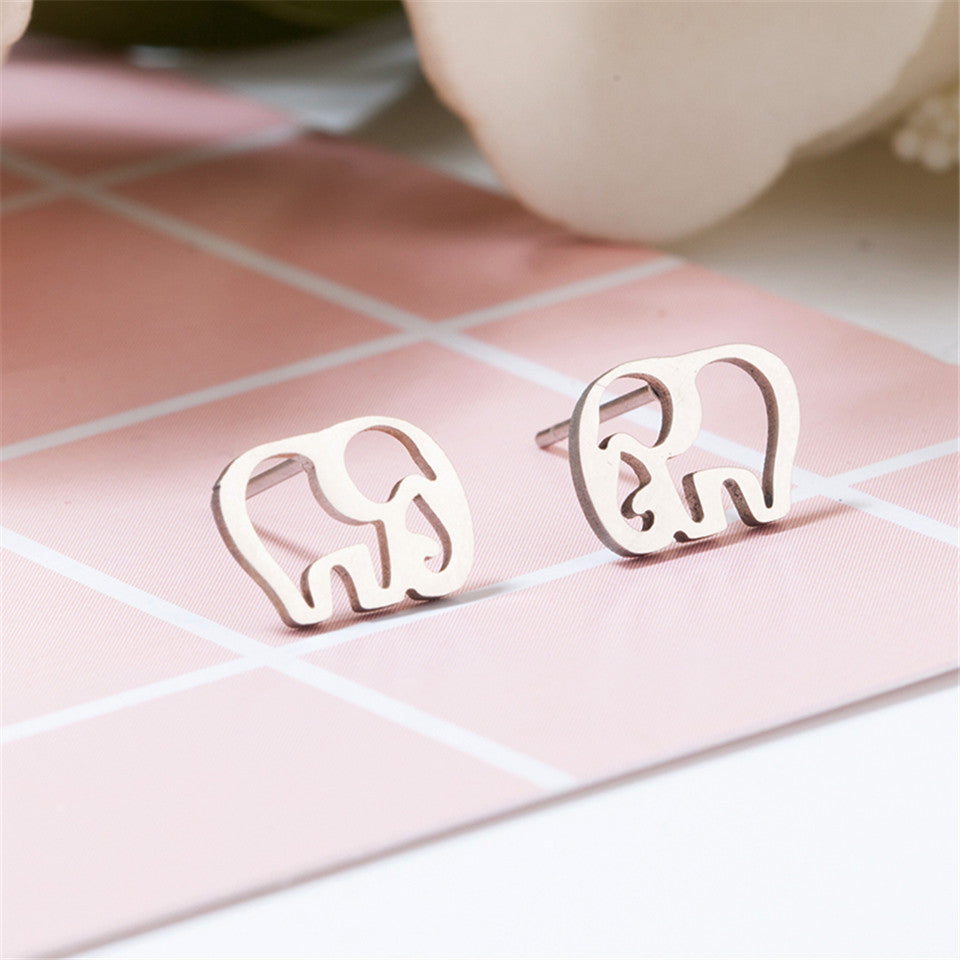 Simple and stylish cute elephant earrings
