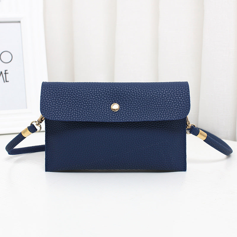 Fashion Double Layer Mini Lychee Pattern Small Square Bag