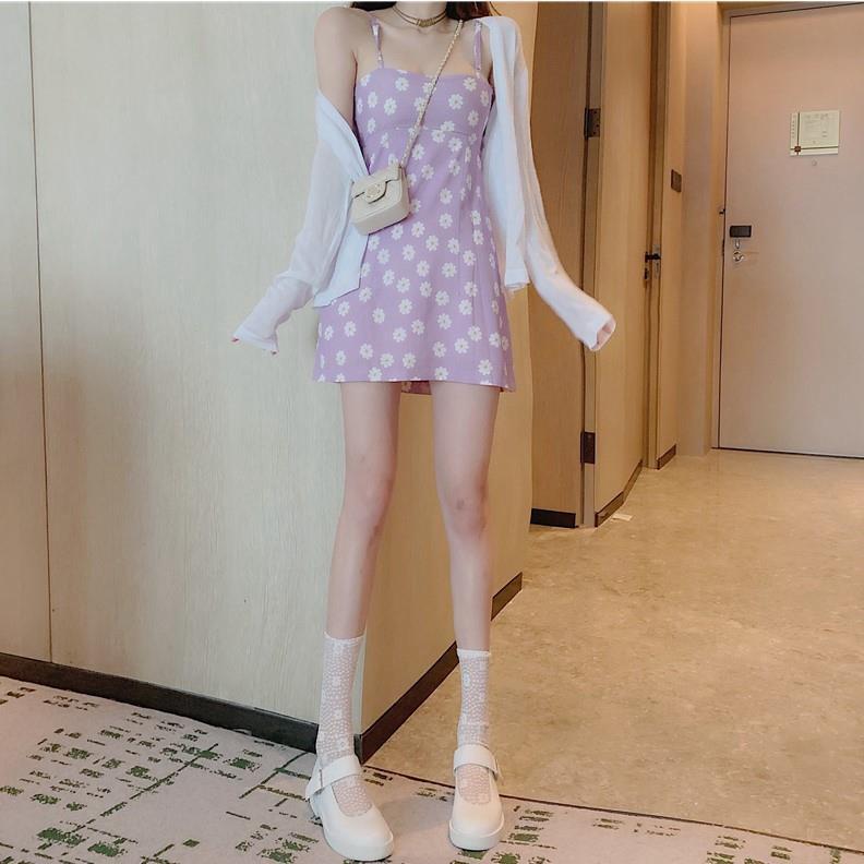 Summer New Korean Style Slim And Thin Printed Skirt Female Floral A-Line Skirt