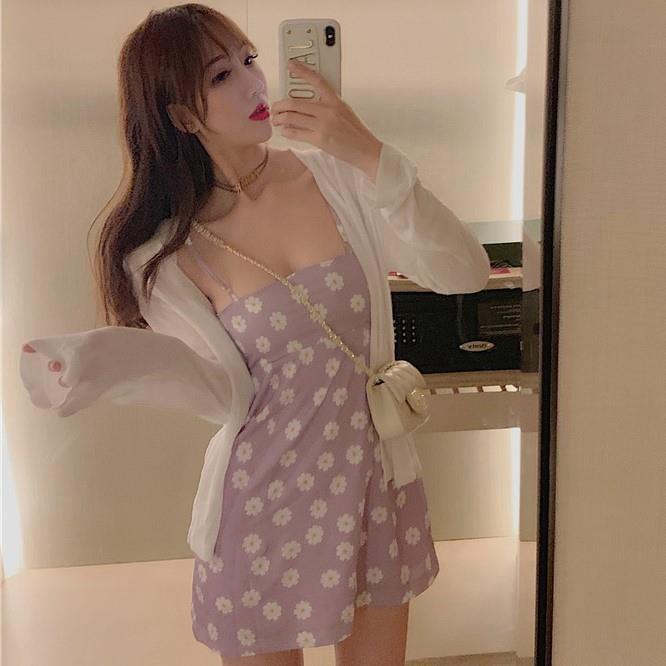 Summer New Korean Style Slim And Thin Printed Skirt Female Floral A-Line Skirt