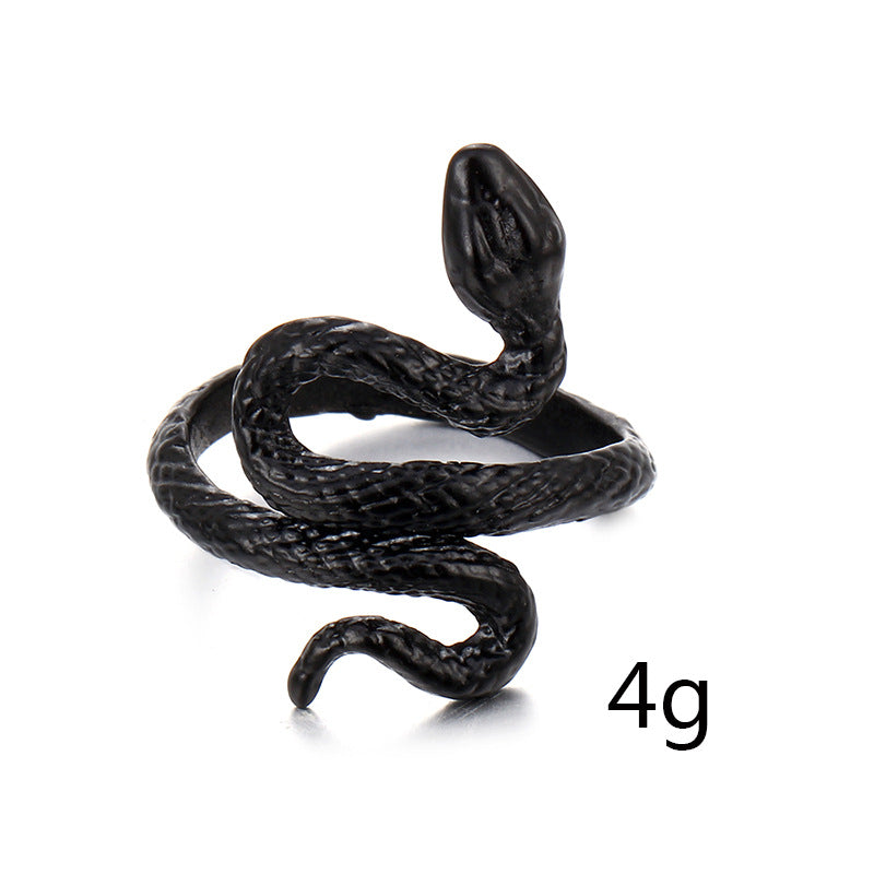 Punk Style Explosion Retro Exaggerated Snake Ring Nightclub Hip Hop Personality Animal Jewelry