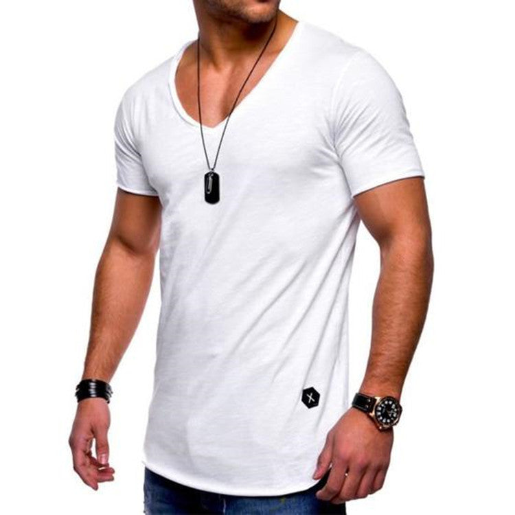 Men's V Neck Summer Short Sleeved Casual Sports Men's Clothing