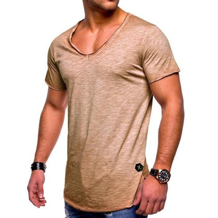 Men's V Neck Summer Short Sleeved Casual Sports Men's Clothing