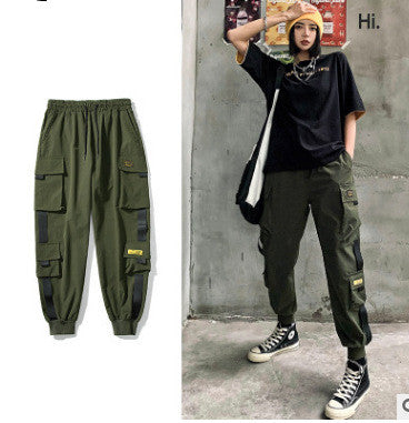 Summer Thin Multi Pocket Overalls Loose Fitting Harem Pants