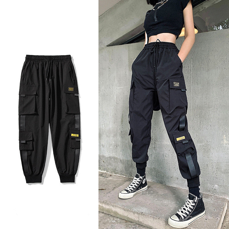 Summer Thin Multi Pocket Overalls Loose Fitting Harem Pants
