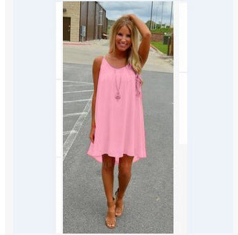 Bursting dress, women's dress, sling skirt, grid stitching, Chiffon Dress