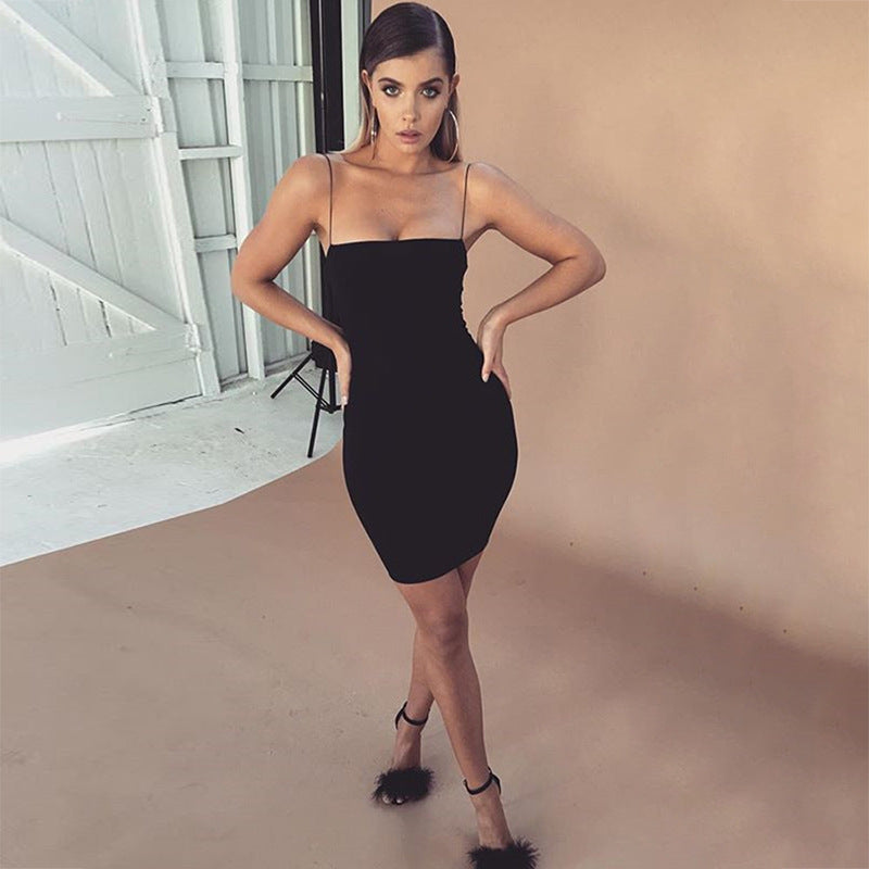 Solid color slim British style dress