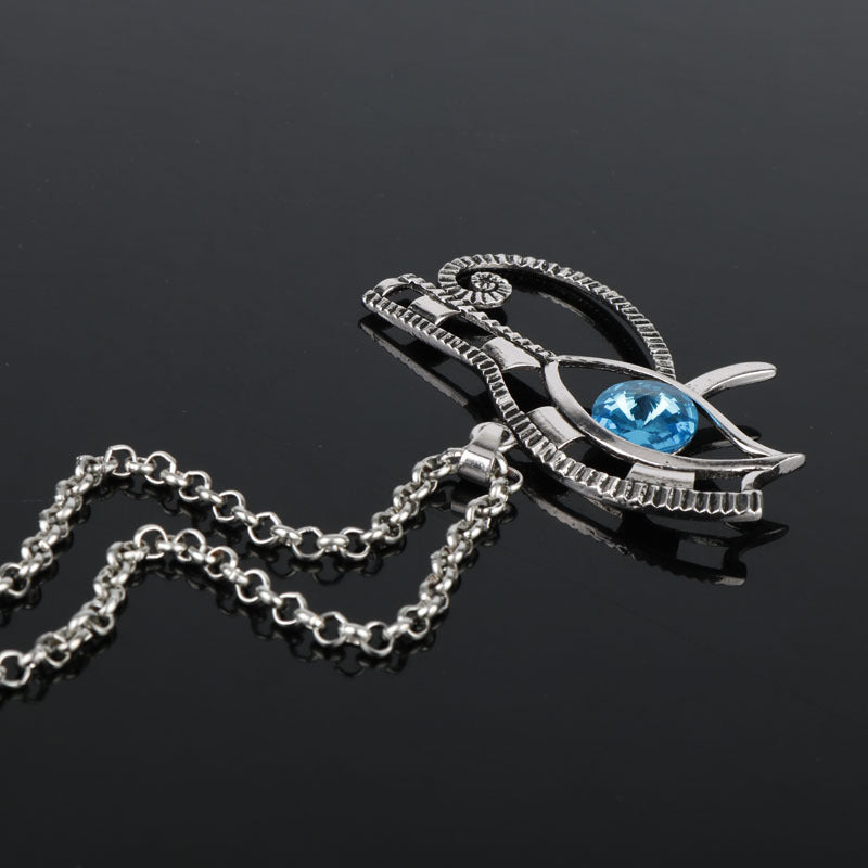 European And American Creative Diamond Horus Eye Pendant Necklace Yugioh Personalized Fashion Jewelry