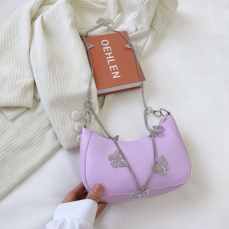 Women's Bag Folds Underarm Bag Casual Messenger Shoulder Chain Bag