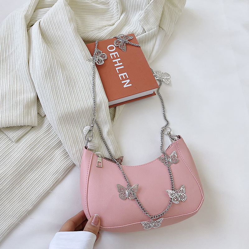 Women's Bag Folds Underarm Bag Casual Messenger Shoulder Chain Bag