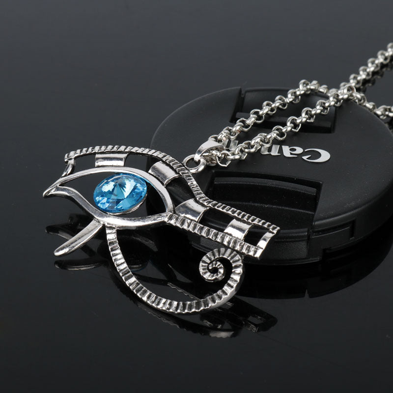 European And American Creative Diamond Horus Eye Pendant Necklace Yugioh Personalized Fashion Jewelry
