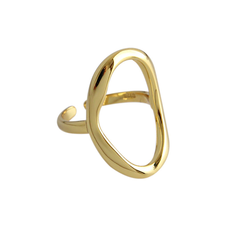 Concave-convex Geometric Hollow Index Finger Ring Jewelry