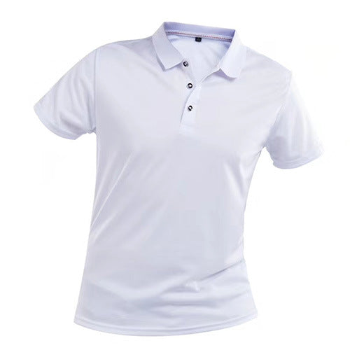 Men's Short Sleeve Sports Polo Shirt Lapel Solid Color T-Shirt