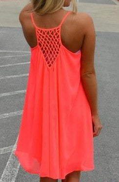 Bursting dress, women's dress, sling skirt, grid stitching, Chiffon Dress