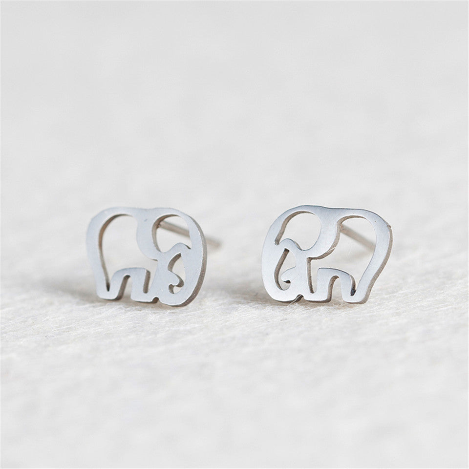 Simple and stylish cute elephant earrings