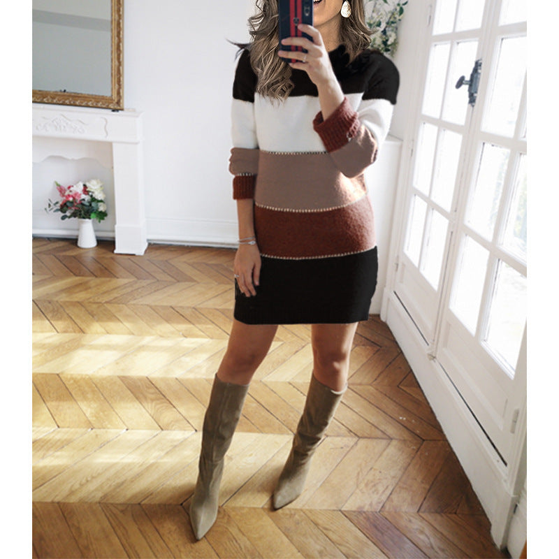 Crew Neck Sweater Dress