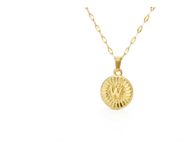 Capital English Letter Disc Necklace Women And Men