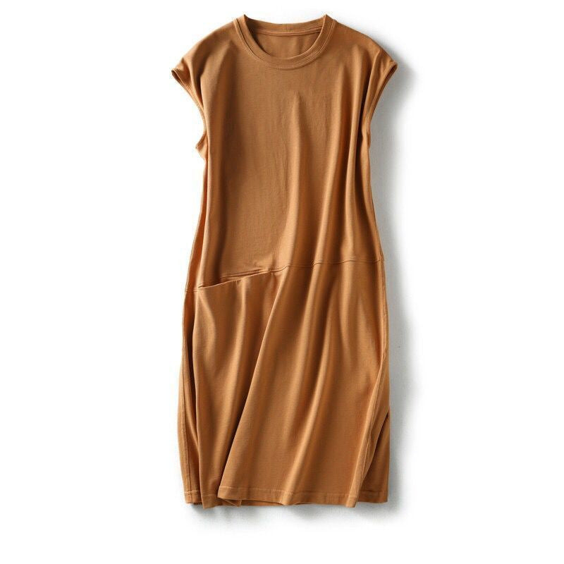 Slim solid color T-shirt dress