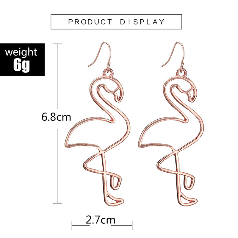 Exaggerated Jewelry, Personality Trend, Irregular Geometric Earrings, Fashionable Wild Flamingo Earrings