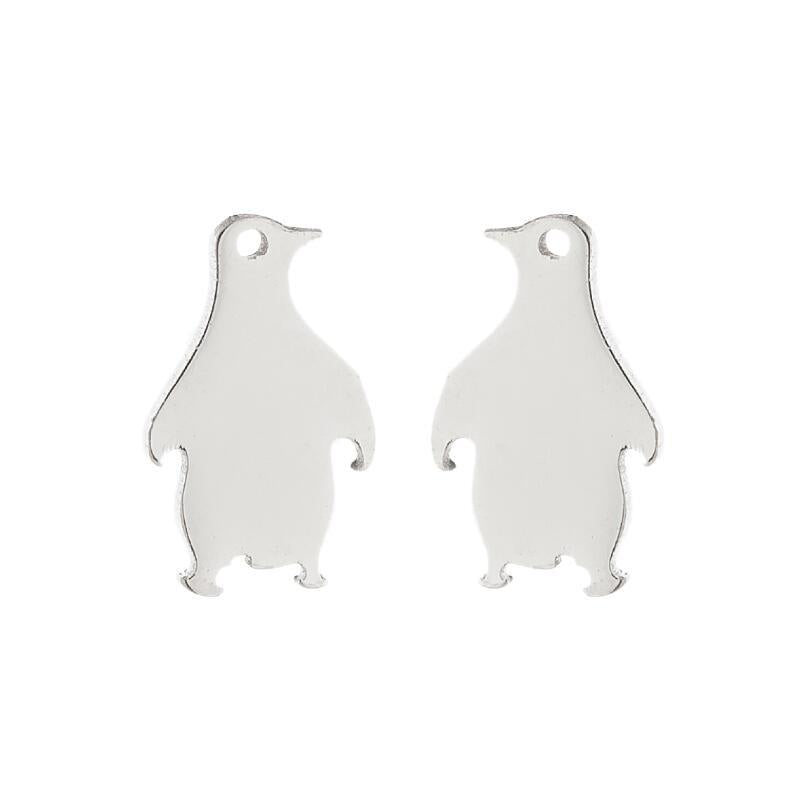 Cute Stainless Steel Penguin Stud Earrings Ladies Simple