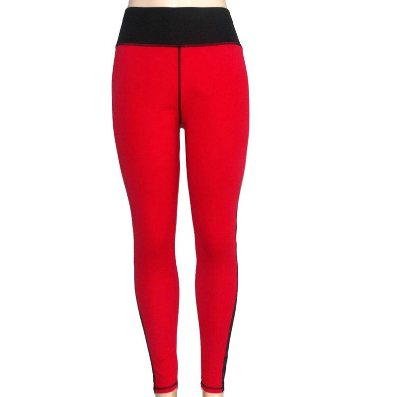 Breathable running stretch yoga dance color matching trousers