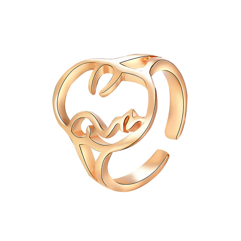 Sweet Commuter Student Ring Pure Color Women's Jewelry
