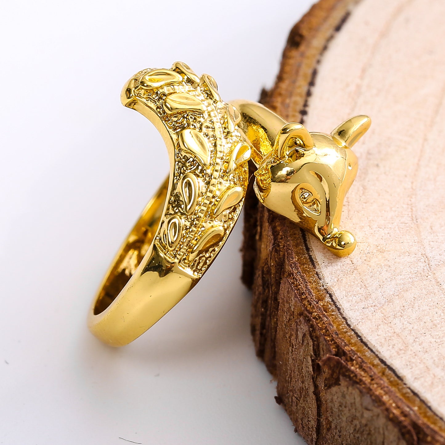 Simple And Stylish Personality Adjustable Gold Fox Ring
