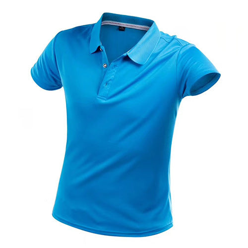 Men's Short Sleeve Sports Polo Shirt Lapel Solid Color T-Shirt