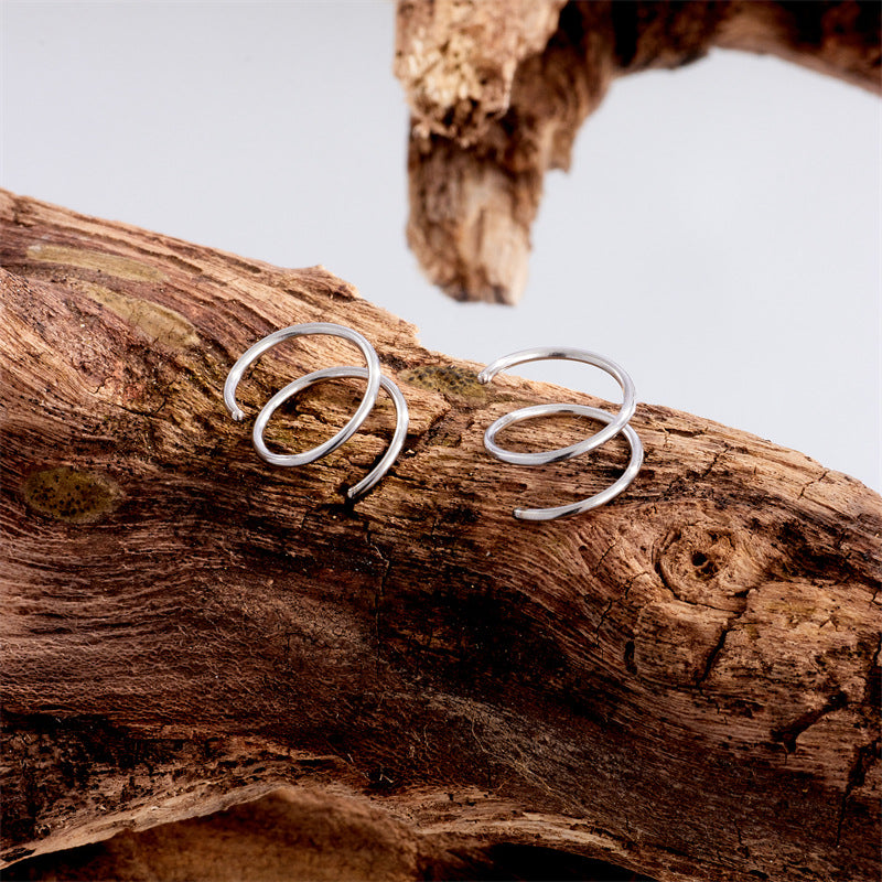 Spiral Double Ring Nose Pin Vacuum Electroplating Human Body