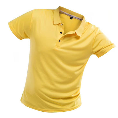 Men's Short Sleeve Sports Polo Shirt Lapel Solid Color T-Shirt