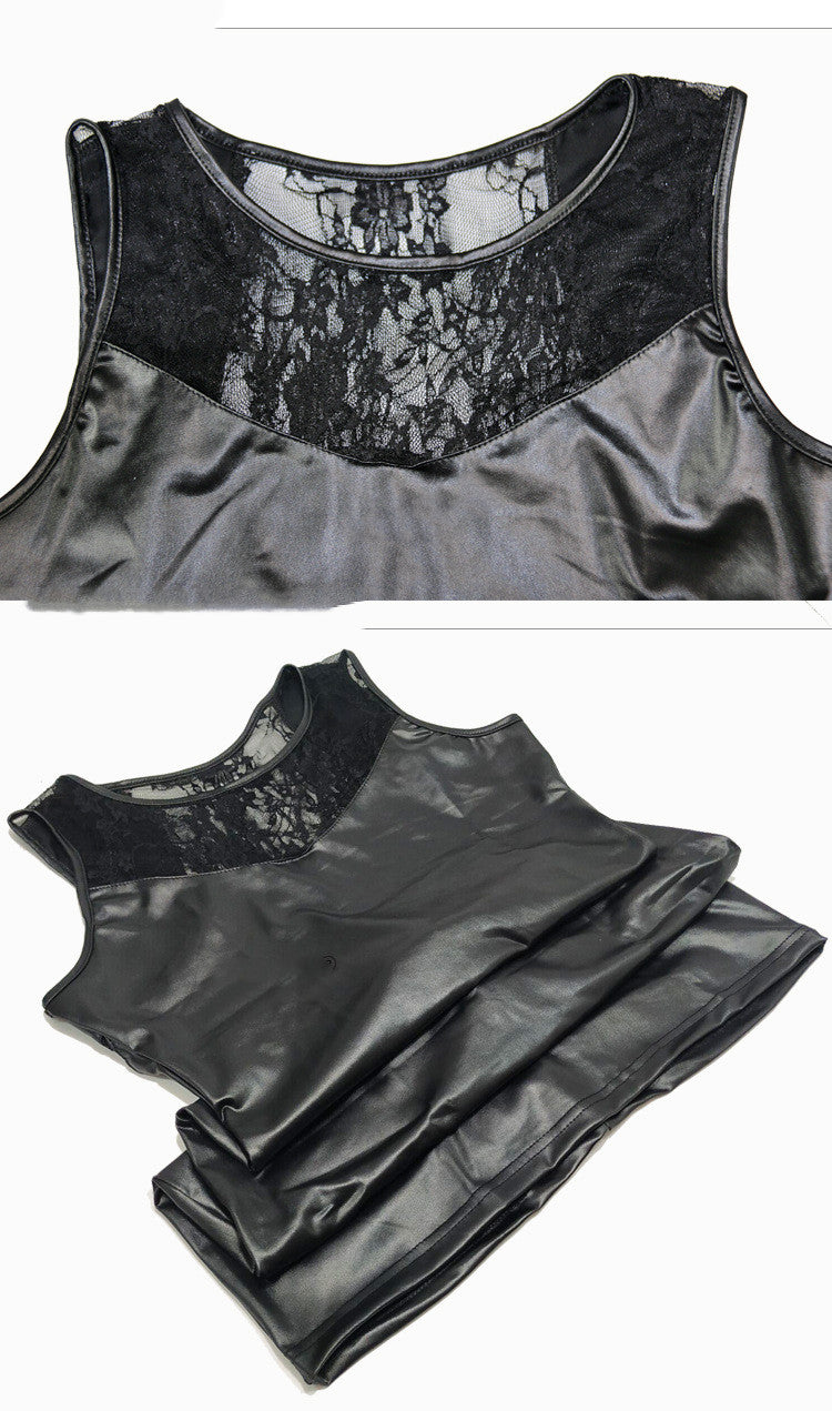 Women's Latex Leather Skirt Sexy Suit At Night