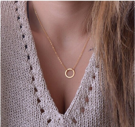 Trend Elegant Jewelry Crystal Love Letter Pendant Necklace Golden Color