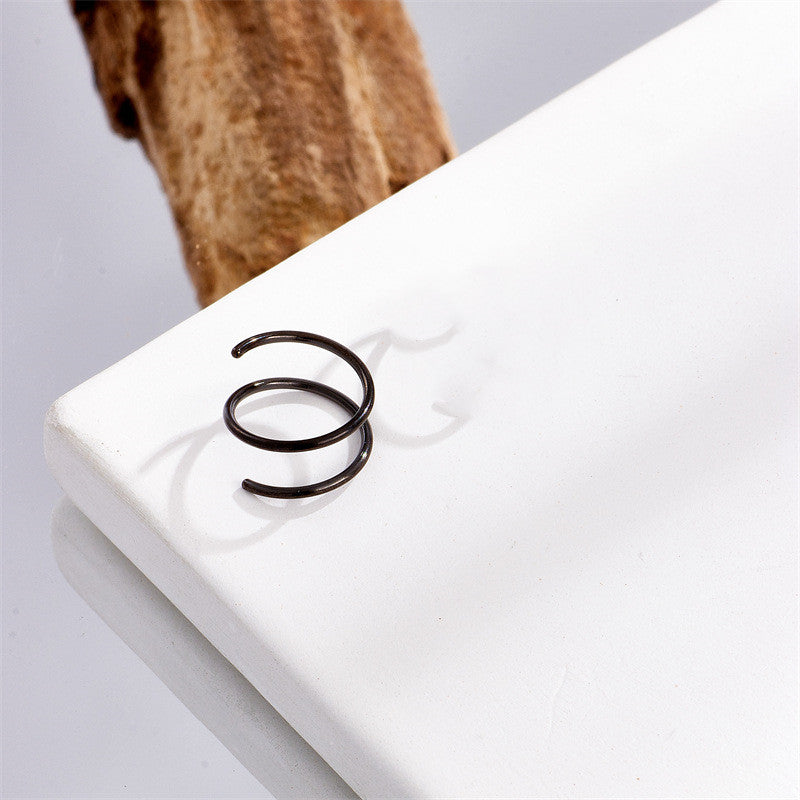 Spiral Double Ring Nose Pin Vacuum Electroplating Human Body
