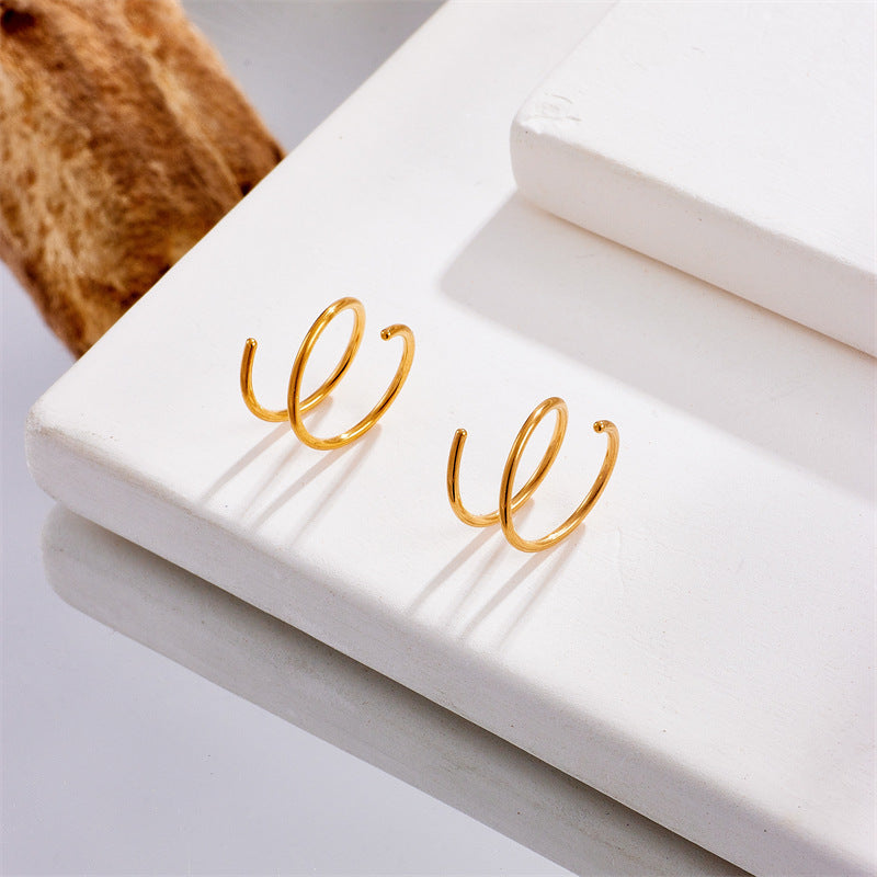 Spiral Double Ring Nose Pin Vacuum Electroplating Human Body