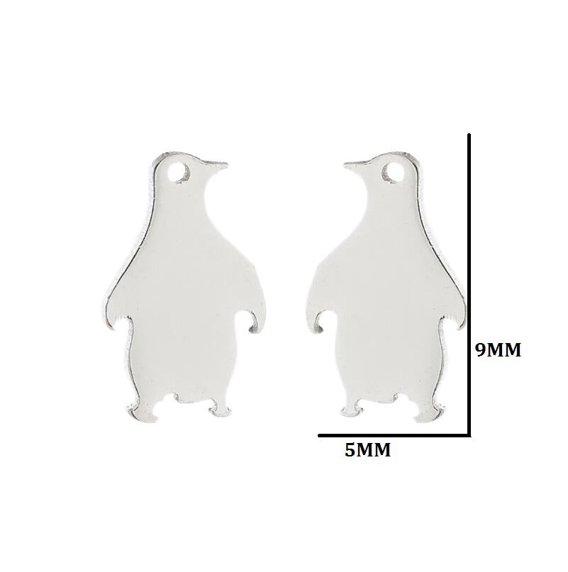 Cute Stainless Steel Penguin Stud Earrings Ladies Simple