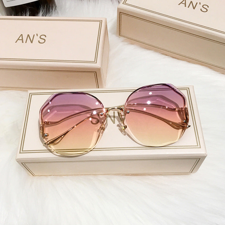 Frameless Cut-Edge Tan Gradient Sunglasses