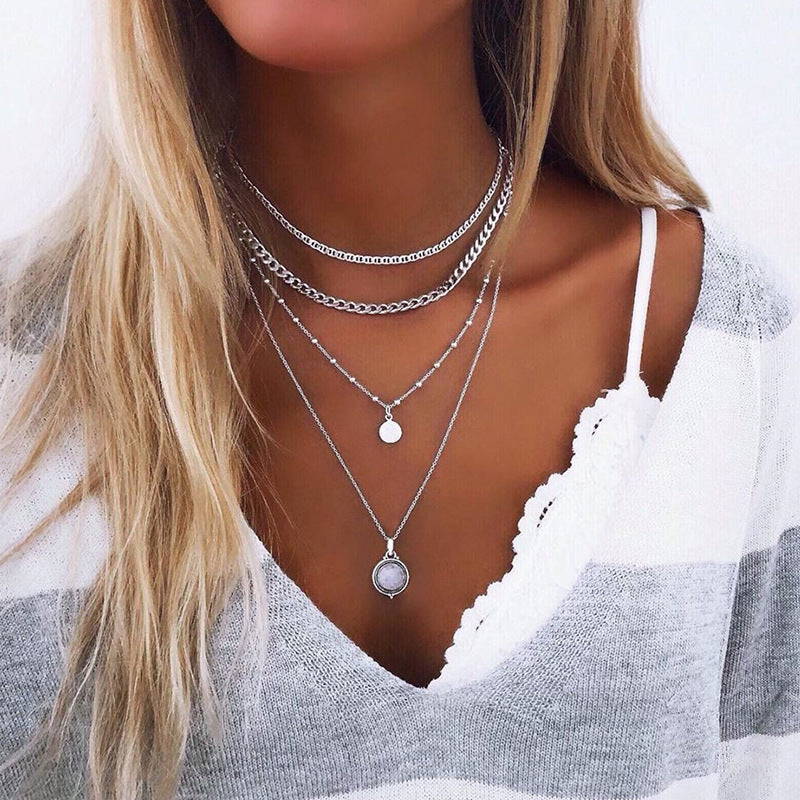 Temperament Fairy Gem Droplet Necklace Fold Lock