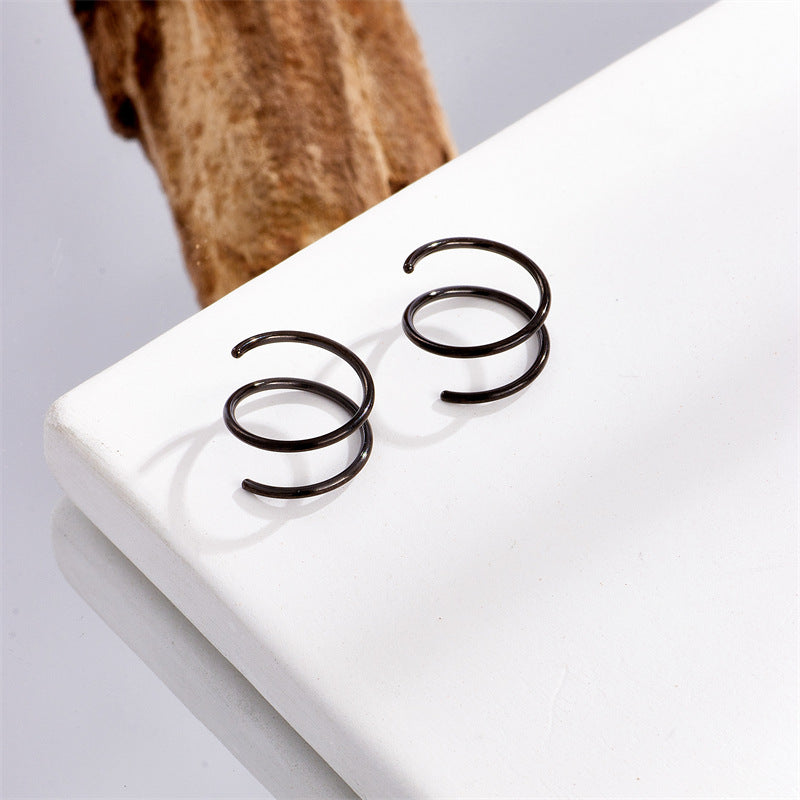 Spiral Double Ring Nose Pin Vacuum Electroplating Human Body