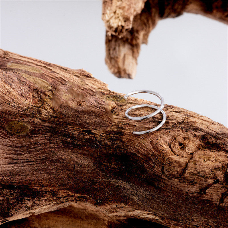 Spiral Double Ring Nose Pin Vacuum Electroplating Human Body