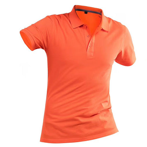 Men's Short Sleeve Sports Polo Shirt Lapel Solid Color T-Shirt