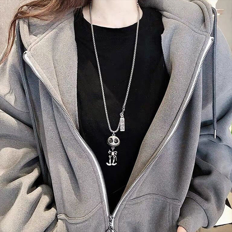 Clothes Ornaments Couple Men And Women Chain Titanium Steel Necklace