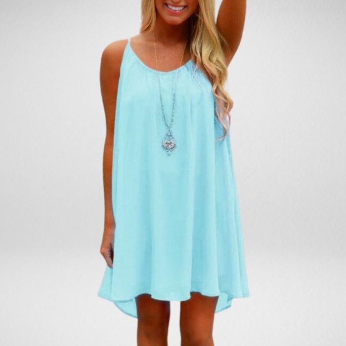 Bursting dress, women's dress, sling skirt, grid stitching, Chiffon Dress