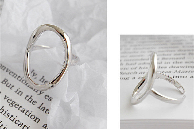 Concave-convex Geometric Hollow Index Finger Ring Jewelry