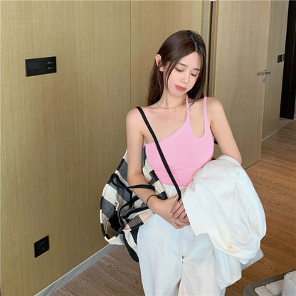 Irregularly Designed Small Suspender Body With Sleeveless Inner Vest